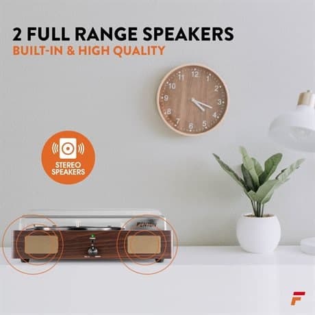 Fenton RP106DW USB-skivspelare med högtalare - Mörkbrun (trä)