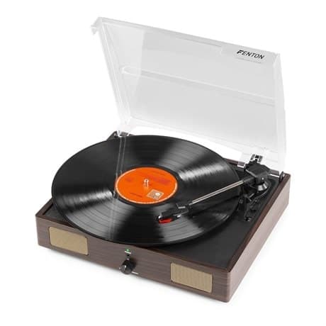 Fenton RP106DW USB-skivspelare med högtalare - Mörkbrun (trä)