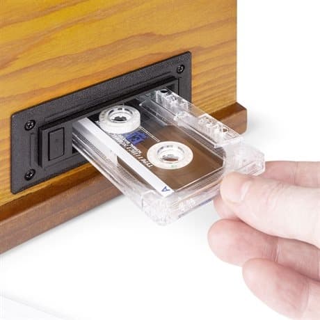 Fenton Memphis skivspelare - Bluetooth, DAB & FM, CD, kassett och mp3-spelare - Brun