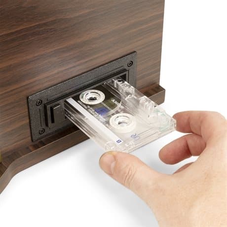 Fenton Memphis skivspelare - Bluetooth, DAB & FM, CD, kassett och mp3-spelare - MörkBrun