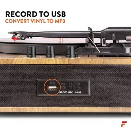 Fenton RP162LW hifi retro skivspelare med Bluetooth och högtalare - Trä (Lightwood)