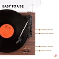 Miniatyrbild 5 av 11: Fenton RP165C stereo skivspelare med Bluetooth och högtalare - Körsbär