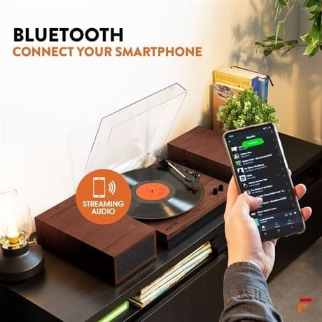 Fenton RP165C stereo skivspelare med Bluetooth och högtalare - Körsbär