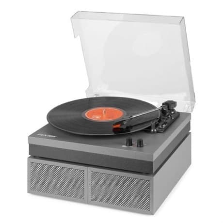 Fenton RP165G stereo skivspelare med Bluetooth och högtalare - Alu / silver