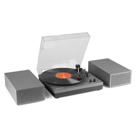 Fenton RP165G stereo skivspelare med Bluetooth och högtalare - Alu / silver