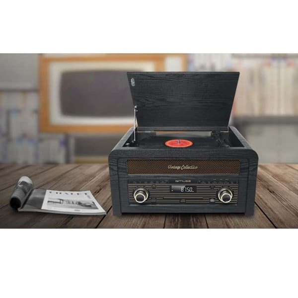 Muse skivspelare - MT115W - CD/MP3-spelare, FM-radio, Bluetooth, USB - Svart