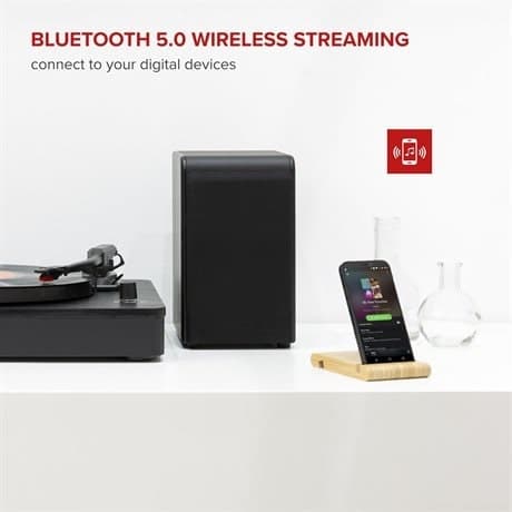 Audizio RP330 stereo skivspelare med Bluetooth och högtalare - 100W peak effekt - Svart