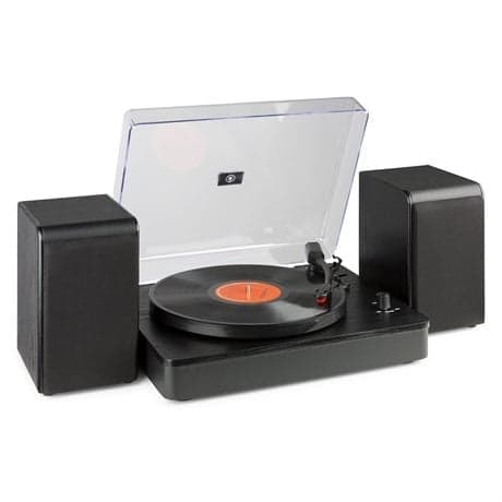 Audizio RP330 stereo skivspelare med Bluetooth och högtalare - 100W peak effekt - Svart