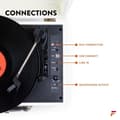 Miniatyrbild 5 av 11: Fenton RP115G retro skivspelare med Bluetooth och USB - Cream