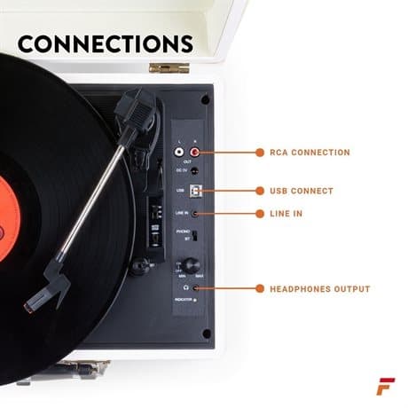 Fenton RP115G retro skivspelare med Bluetooth och USB - Cream