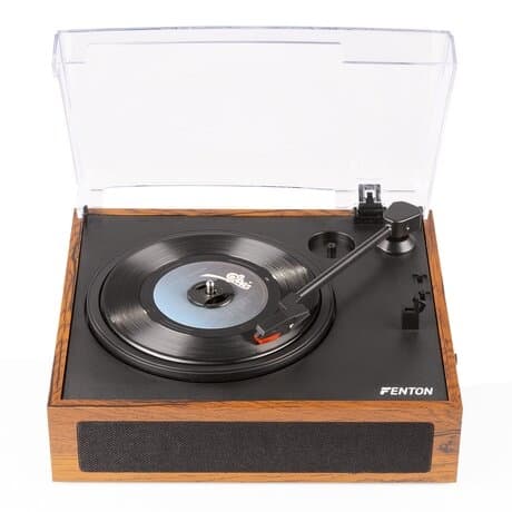 Fenton RP170L skivspelare med Bluetooth och matchande skivcase - Lightwood