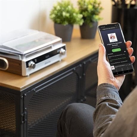 Fenton RP102A skivspelare med Bluetooth, högtalare och mp3-inspelning - Silver
