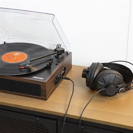 Fenton RP170D skivspelare med Bluetooth och matchande skivfodral - Darkwood