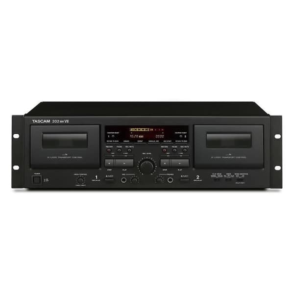 Dubbelt platina kassett - Tascam - 202MKVII - Rack 3U - USB-B - Hörlursutgång - Vintage