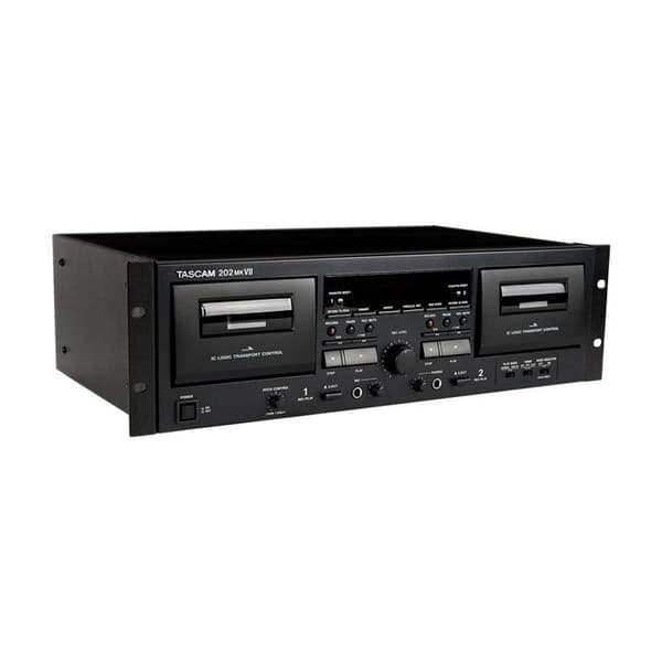 Dubbelt platina kassett - Tascam - 202MKVII - Rack 3U - USB-B - Hörlursutgång - Vintage