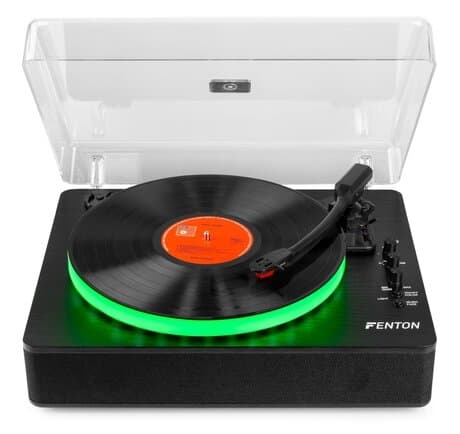 Fenton RP162LED retro skivspelare med Bluetooth in/ut - LED-ring - Svart