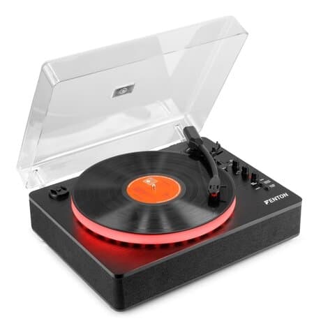 Fenton RP162LED retro skivspelare med Bluetooth in/ut - LED-ring - Svart