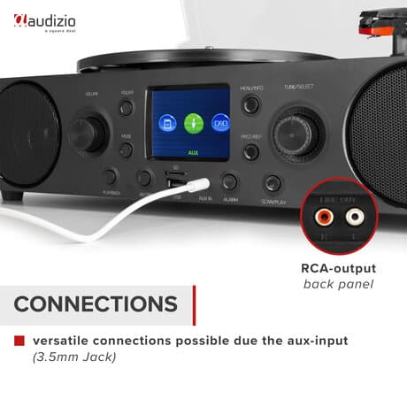 Audizio Tulsa Audio Center Med Skivspelare DAB+ Radio