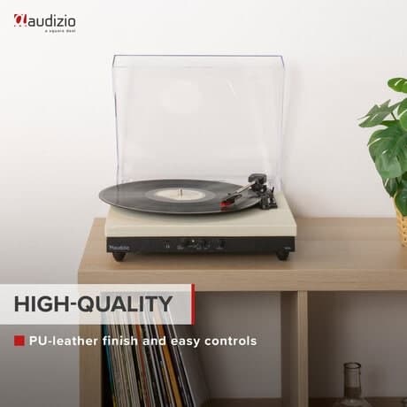 Audizio RP113C - Skivspelare i full storlek med Bluetooth in/ut - USB - Inbyggda högtalare - Cream