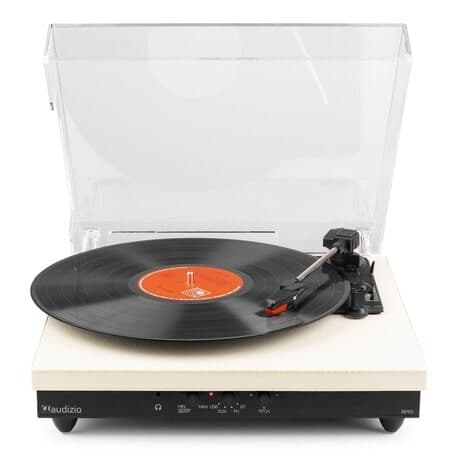 Audizio RP113C - Skivspelare i full storlek med Bluetooth in/ut - USB - Inbyggda högtalare - Cream