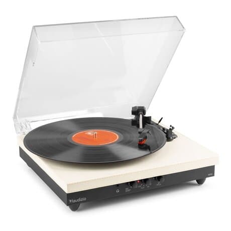 Audizio RP113C - Skivspelare i full storlek med Bluetooth in/ut - USB - Inbyggda högtalare - Cream