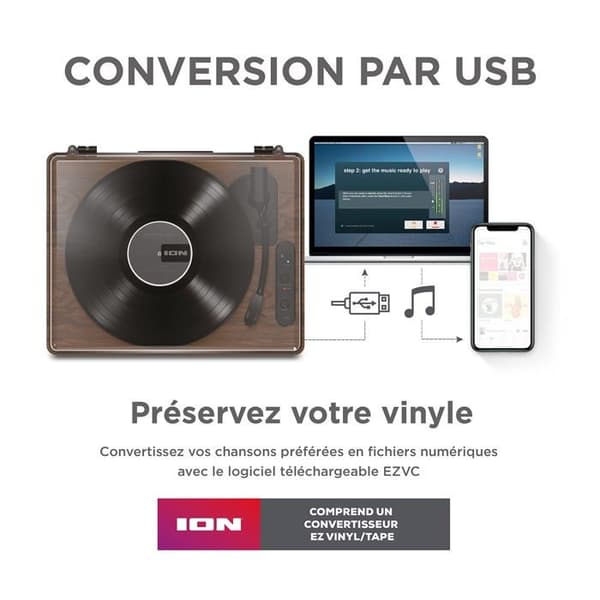 Vinyl skivspelare - Ion skivspelare - Luxe LP