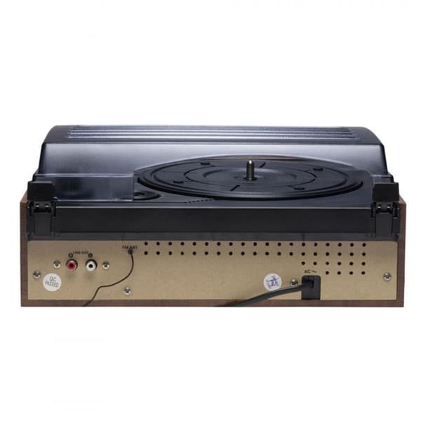 Vinylspelare - Denver - VPR-190 - FM Radio - Inbyggda högtalare - Träfinish