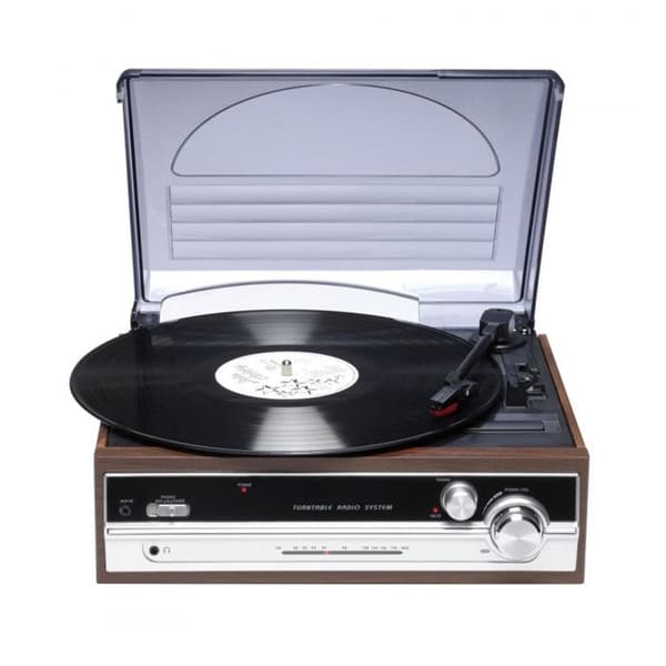 Vinylspelare - Denver - VPR-190 - FM Radio - Inbyggda högtalare - Träfinish