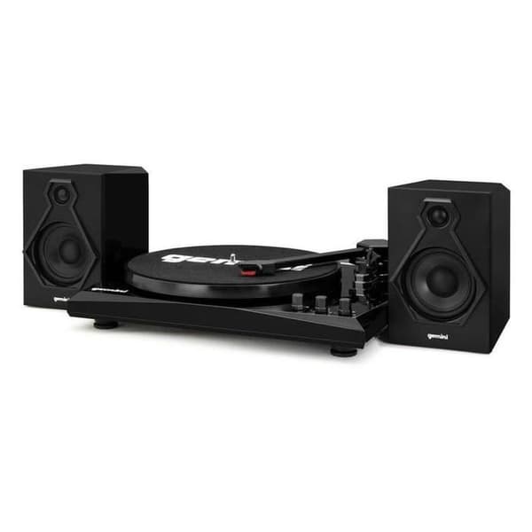 Gemini TT-900 Svart/Svart - Remdriven skivspelare - 3 hastigheter (33-45-78 rpm) - Bluetooth - Automatisk avstängning