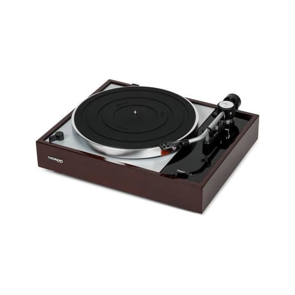 Vinyl skivspelare - Thorens - TD 1500 - Lackad valnöt - 33 rpm - Helt manuell