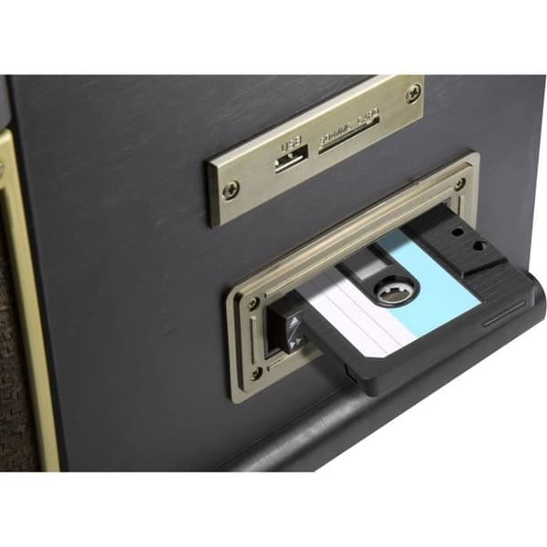 TECHNAXX TX-103 Retro Allt-i-ett Vinyl skivspelare - Digitaliseringsfunktion - Phono, Kassett, CD, USB, Bluetooth, SD, AUX–IN, FM-radio -