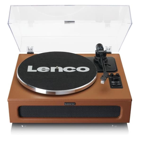 Lenco LS-430BN - Skivspelare med 4 inbyggda högtalare - Brun
