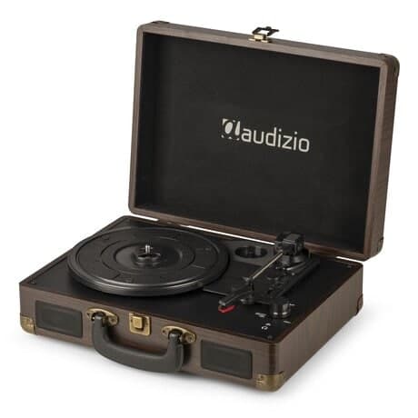 Audizio RP114W - Retro skivspelare i trälookfodral - skivspelare med högtalare och PC-mjukvara