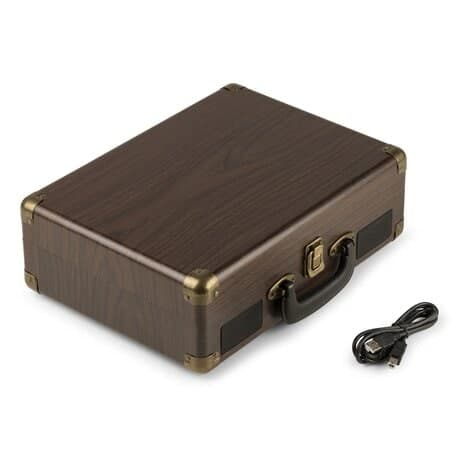 Audizio RP114W - Retro skivspelare i trälookfodral - skivspelare med högtalare och PC-mjukvara