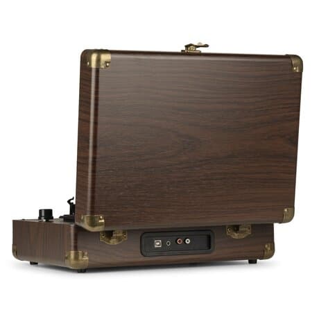 Audizio RP114W - Retro skivspelare i trälookfodral - skivspelare med högtalare och PC-mjukvara
