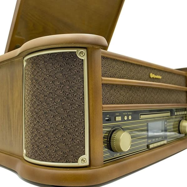 ROADSTAR HIF-1993BT vinyl skivspelare - CD / MP3-spelare - FM-radio - Bluetooth - USB-kodning - Brun