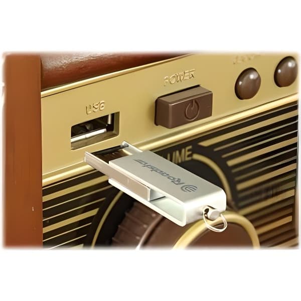 ROADSTAR HIF-1993BT vinyl skivspelare - CD / MP3-spelare - FM-radio - Bluetooth - USB-kodning - Brun