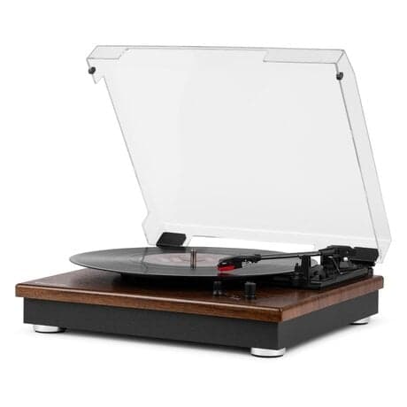 Audizio RP112D skivspelare med Bluetooth IN/OUT och inbyggda högtalare - Darkwood