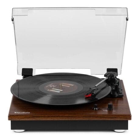 Audizio RP112D skivspelare med Bluetooth IN/OUT och inbyggda högtalare - Darkwood
