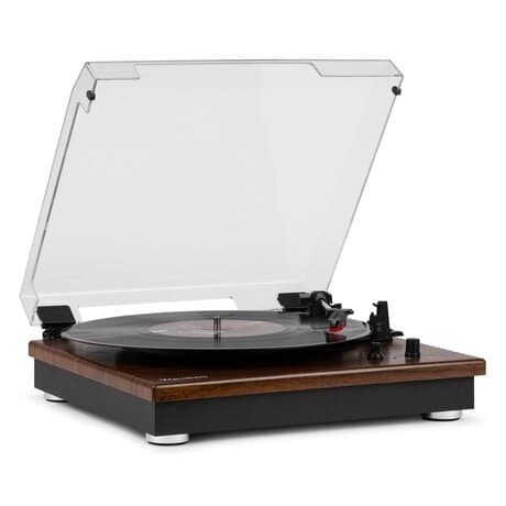 Audizio RP112D skivspelare med Bluetooth IN/OUT och inbyggda högtalare - Darkwood