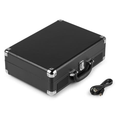 Audizio RP114BK - Retro skivspelare i svart fodral - skivspelare med högtalare och PC-mjukvara