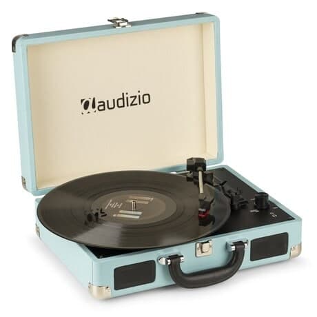 Audizio RP114BL - Retro skivspelare i blått fodral - skivspelare med högtalare och PC-mjukvara
