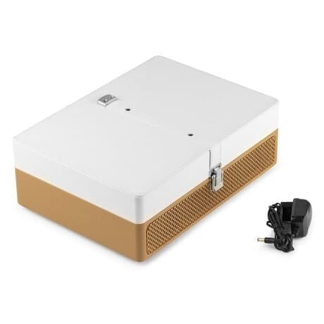 Audizio RP119 - Retro skivspelare med Bluetooth i brunt/vitt hölje - skivspelare med högtalare