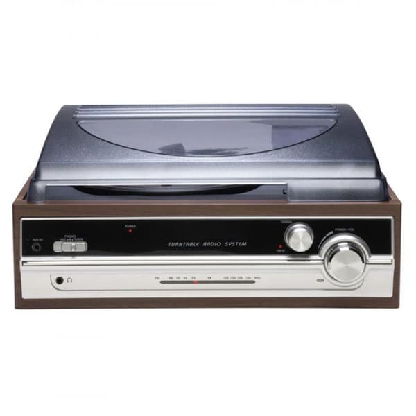Vinylspelare - Denver - VPR-190 - FM Radio - Inbyggda högtalare - Träfinish
