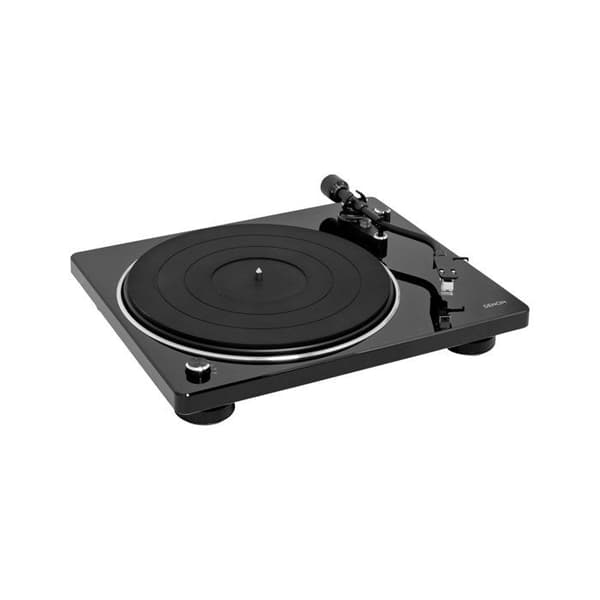 Denon DP-400, remdriven skivspelare, manuell, svart, gummi, 33 1-3.45.78, 33 1-3.45.78