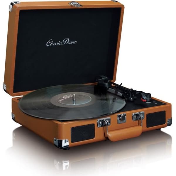 Retro skivspelare resväska - LENCO - TT-10BN - Integrerade högtalare, 33/45/78 RPM, Brun