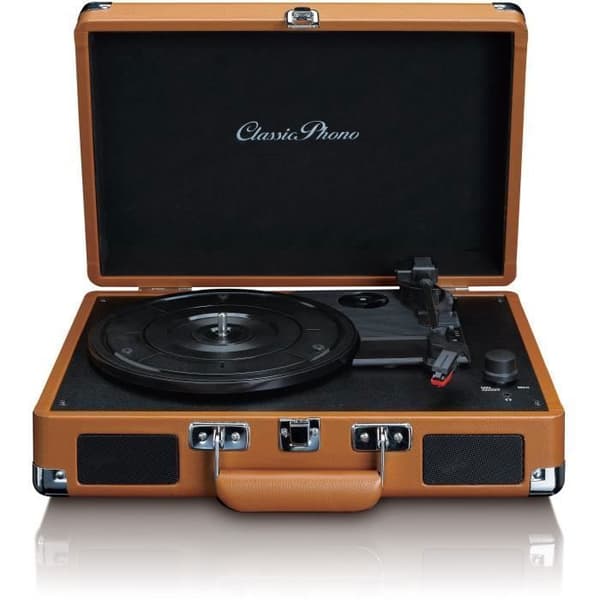 Retro skivspelare resväska - LENCO - TT-10BN - Integrerade högtalare, 33/45/78 RPM, Brun