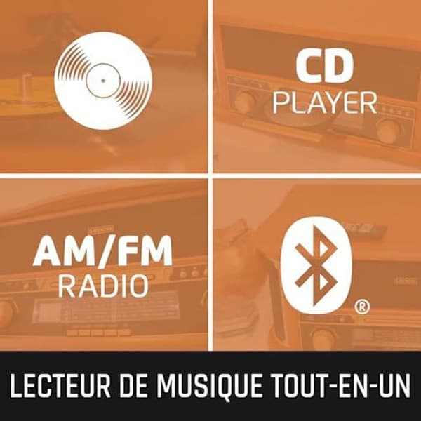Tourne-Disque - LENCO - TCD-2551 - Bluetooth 5.0 - Platine Vinyle - Radio AM/FM