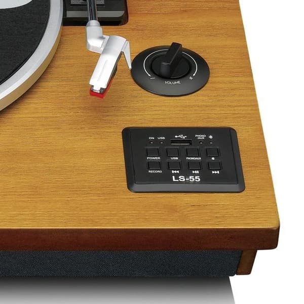 Lenco LS-55WA - Vinyl skivspelare med Bluetooth®, USB, MP3, högtalare - Trä