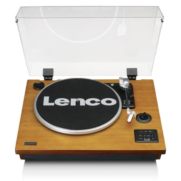Lenco LS-55WA - Vinyl skivspelare med Bluetooth®, USB, MP3, högtalare - Trä